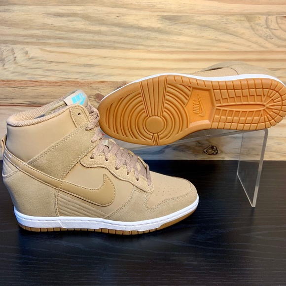 New Nike Dunk Sky Hi Wedge Sneaker Desert Camo - Picture 7 of 8